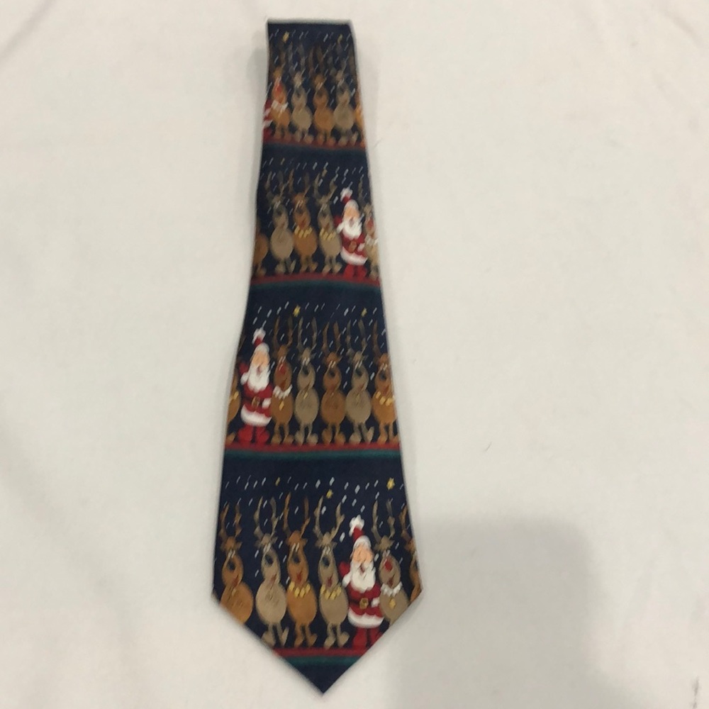 Santa clause and reindeer tie